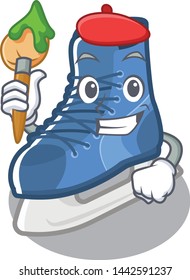 Artist ice skate isolated with the mascot