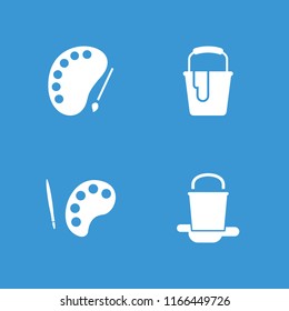 Artist icon. collection of 4 artist filled icons such as palette. editable artist icons for web and mobile.
