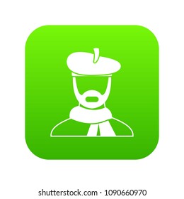 Artist icon digital green for any design isolated on white vector illustration