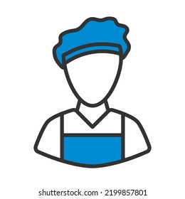Artist Icon. Editable Bold Outline With Color Fill Design. Vector Illustration.