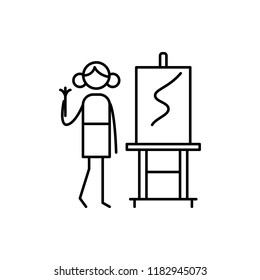 artist icon. Element of human hobbies icon for mobile concept and web apps. Thin line artist icon can be used for web and mobile on white background