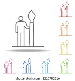 artist icon. Elements of conceptual figures in multi color style icons. Simple icon for websites, web design, mobile app, info graphics