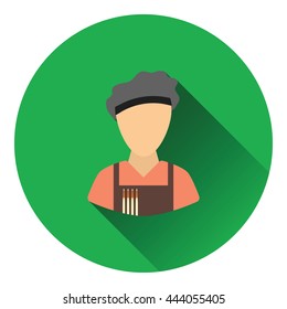 Artist icon. Flat color design. Vector illustration.