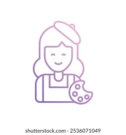 Artist icon isolated on a white background. Vector illustration.