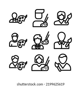 artist icon or logo isolated sign symbol vector illustration - Collection of high quality black style vector icons
