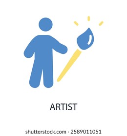 artist icon. vector.Editable stroke.linear style sign for use web design,logo.Symbol illustration.