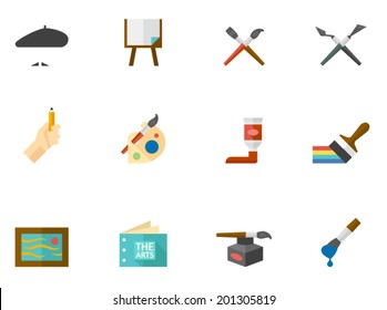 Artist icons in flat colors style. 