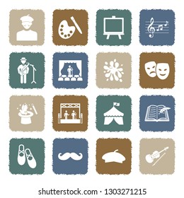Artist Icons. Grunge Color Flat Design. Vector Illustration. 