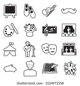 Artist Icons. Line With Fill Design. Vector Illustration.
