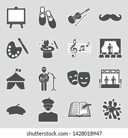 Artist Icons. Sticker Design. Vector Illustration.