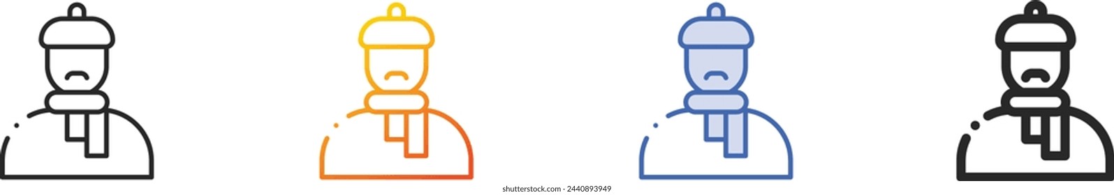 artist icon.Thin Linear, Gradient, Blue Stroke and bold Style Design Isolated On White Background