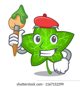 Artist ivy leaf isolated on character cartoon