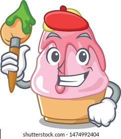 Artist kakigori is served into character glasses