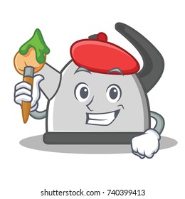 Artist kettle character cartoon style