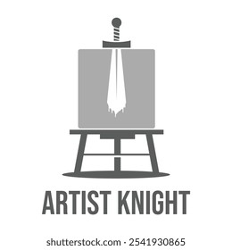 artist knight flat minimalist logo design