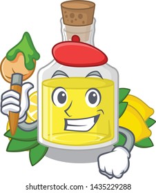 Artist lemon oil in the mascot shape