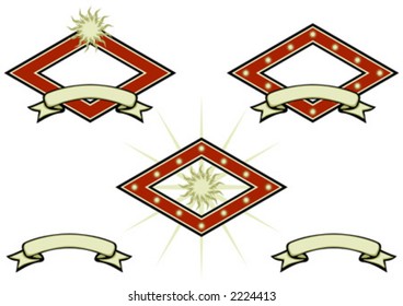 Artist logo with ribbons and different solutions