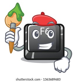 Artist longest F6 button on cartoon computer