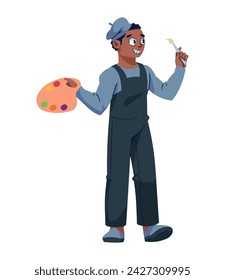artist man painter illustration vector