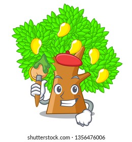 Artist mango tree isolated with the mascot