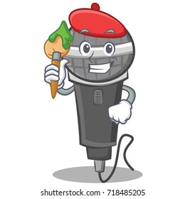 Artist microphone cartoon character design