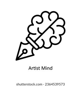 Ilustración de Icono de diseño del contorno vectorial Mind Artist. Símbolo de diseño gráfico sobre fondo blanco archivo EPS 10
