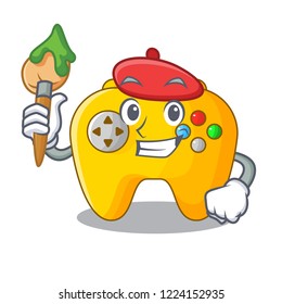 Artist modern game shaped controller cartoon wood