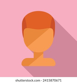 Artist new wig icon flat vector. Model locks head. Face fashion