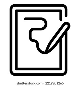 Artist nib icon outline vector. Digital pen. Tablet design