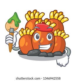 Artist orange coral reef toys shape cartoon