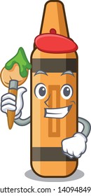 Artist orange crayon mascot