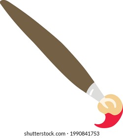 Artist Paint Brush Vector Isolated on White Background. Children Book Illustration Graphics. Tools used by Artist Vector Graphics.