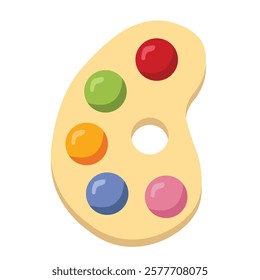 Artist paint palette clip art, vector painter palette, flat design illustration, isolated on white background