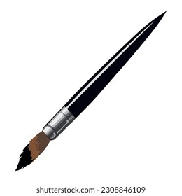 Artist paintbrush design over white