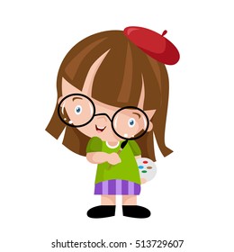 Artist Painter Drawing Colorful Vector 