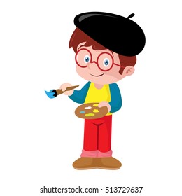 Artist Painter Drawing Colorful Vector 