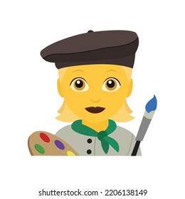 Artist painter emoji vector illustration person