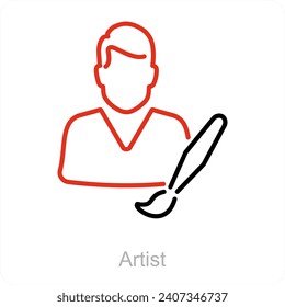 Artist and painter icon concept