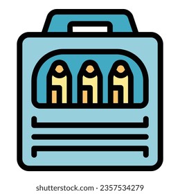 Artist painter icon outline vector. Easel craft. Art studio color flat
