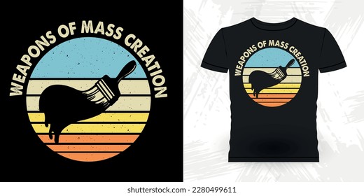 Artist Painter Painting Funny Retro Vintage Teacher Painting Artist Drawing T-shirt Design