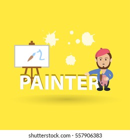 Artist painter profession in flat design 