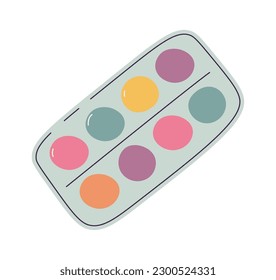 Artist painting palette. Vector illustration