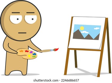 The artist paints a picture

