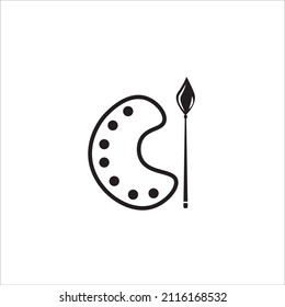 artist palette and brush icon, vector, illustration, eps 10