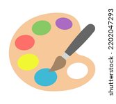 Artist palette emoji icon isolated flat illustration on white background