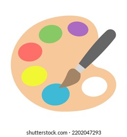 Artist palette emoji icon isolated flat illustration on white background