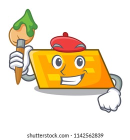 Artist parallelogram character cartoon style