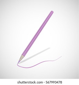 Artist pen with shadow outline vector illustration