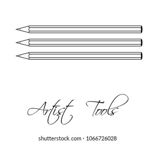 An Artist Pencil. Vector Illustration.