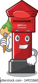 Artist pillar box isolated with the cartoon